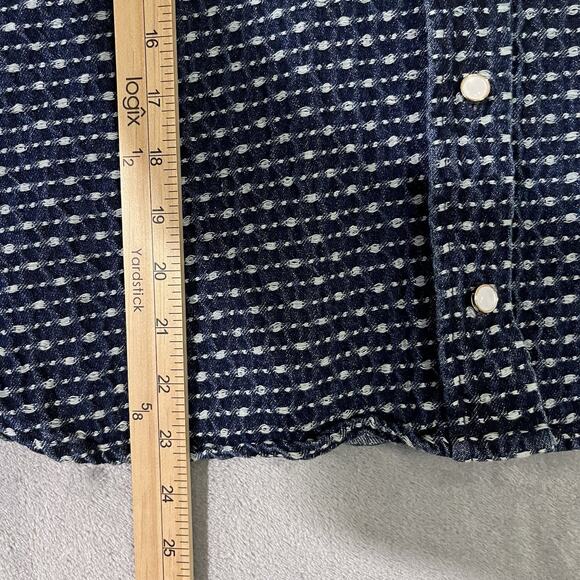 Bagatelle Collection NY Crop Jacket Blue Womens M Button Textured - Picture 7 of 10